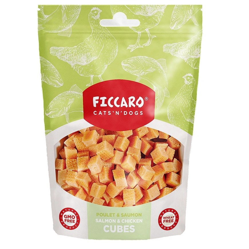 FICCARO Hundesnack Laks & Kylling Cubes - laks og kylling i tern 100 g